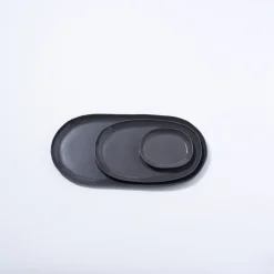 Cloud Oval Plate Charcoal (L)