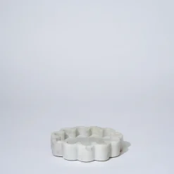 Marble Oval Ribbed Catchall White Marle