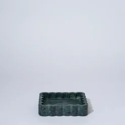 Marble Rectangle Ribbed Catchall Emerald