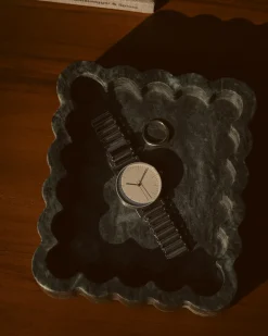 Marble Rectangle Ribbed Catchall Emerald