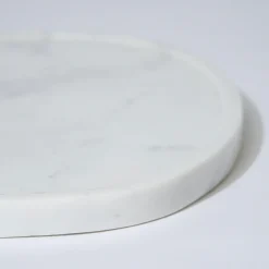 Marble Tray Oblong White Marle