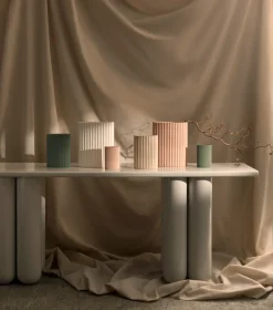 Ripple Oval Vase Light Blue (S)