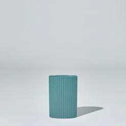 Ripple Oval Vase Steel Blue (S)
