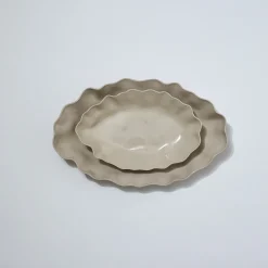 Ruffle Rectangle Platter Chalk White (XL)